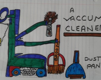 Esther's Pictionary 2 - A Vacuum Cleaner - A Digital Pencil Sketch  - see item details