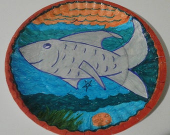 A Fish Plate Digital Pencil Sketch - see item details