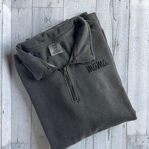 Custom Embroidered Comfort Colors Pullover | Embroidered Quarter Zip | Personalized Quarter Zip | Gift for Her | Bridal Party | Custom Text