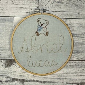 Custom Embroidered Baby Name Announcement | Birth Announcement | Baby Shower Gift | Newborn Photo Prop | Hospital Announcement Sign