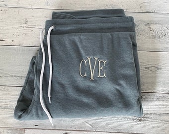 Monogram Jogger | Personalized Jogger | Custom Embroidered Pants | Monogrammed Sweatpants | Unisex Jogger | Bridal Party | Bella + Canvas