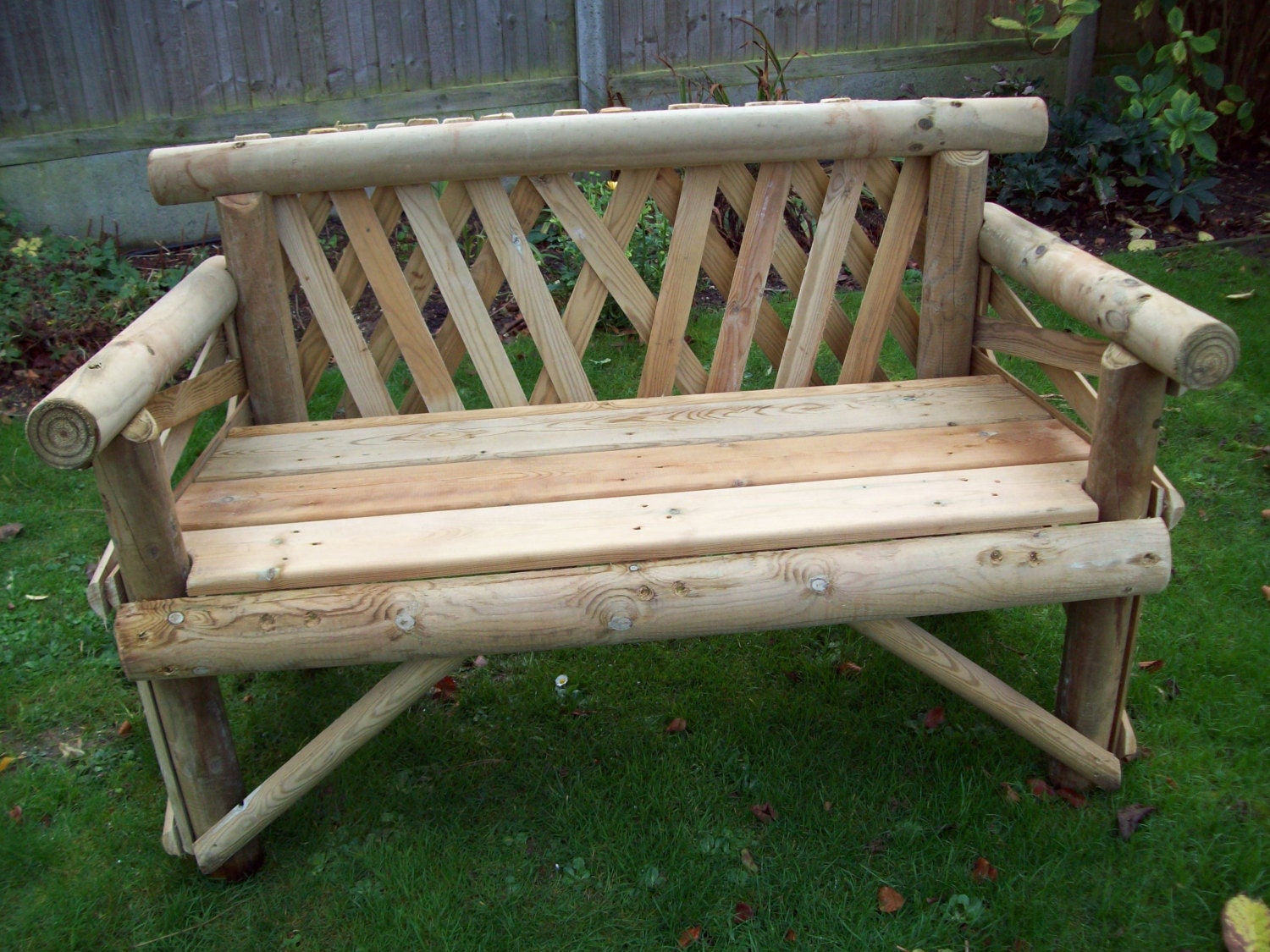 Two Seat Softwood Rustic Bench Etsy UK