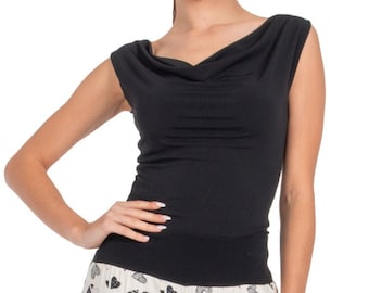 Bodycon Tango Tanz Top mit drapiertem Ausschnitt