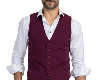 Men's burgundy evening vest, Men's Argentine Tango vest, Men's Salsa performance waistcoat, Men's Ballroom dance gilet, Social dancing vest