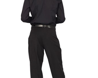 Black Classic Men's Pants, Men's Argentine Tango Pants, Three