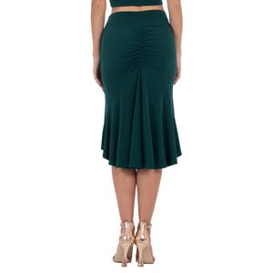Falda de baile de tango ajustada estilo sirena con espalda fruncida