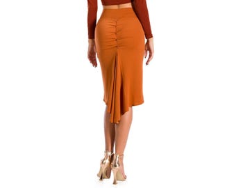 Pencil fishtail Argentine Tango dance skirt