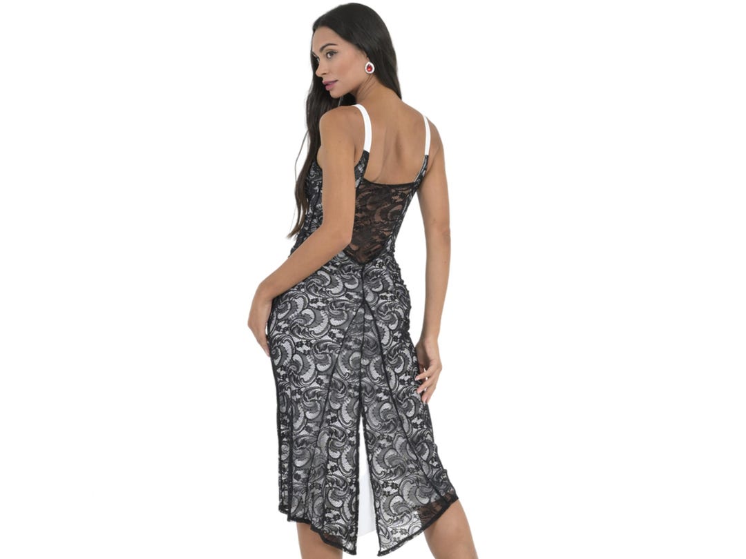 Tango Dress with Black Lace-Spicy