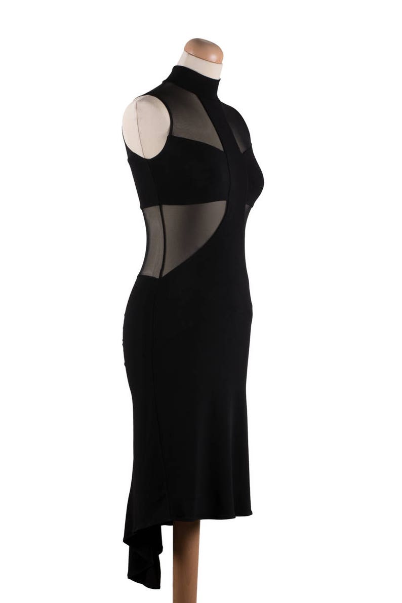 New Year Dress Argentine Tango Dress Cocktail Dress Party Dress Disco Dress Asymmetric Dress Tango Clothes Dance Dress Black Dress