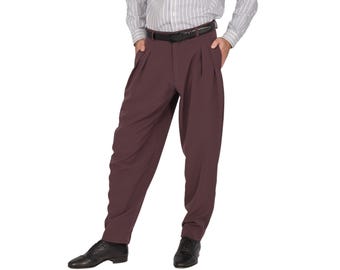 Men's Argentine Tango pants, Men's tapered dance trousers, Men's Latin dance pants, Men's two inverted pleats pants, Men's Ballroom pants