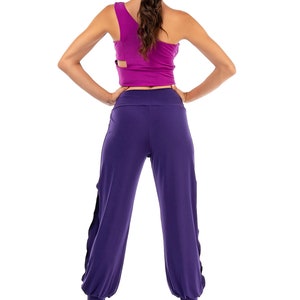 Women's Tango pants, Side slit pants, Ladies Ballroom dance pants, Latin dance pants, Babucha practice pants, Comfortable ankle cuff pants image 2