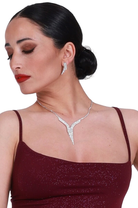 Set Gioielli Da Sposa Con Strass - Collana E Orecchini In Argento Per Occasioni Speciali - Foto 10