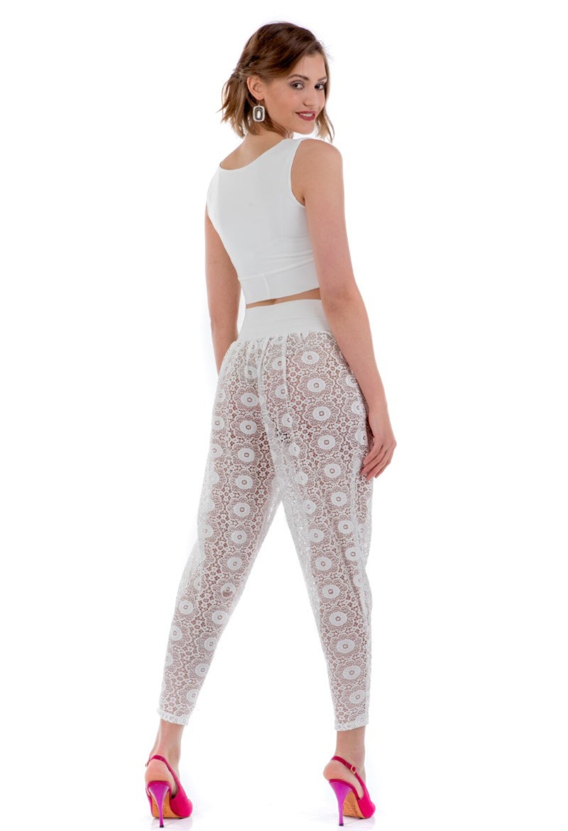 Sheer Lounge Pants Lace Pants See Through Pants Loungewear Etsy