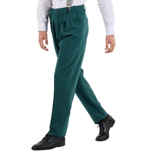 long silk green dress MANZINI PARIS-1 Men's 3-Piece Tailored Fit Plaid Business Suit Hunter 52R main image 1