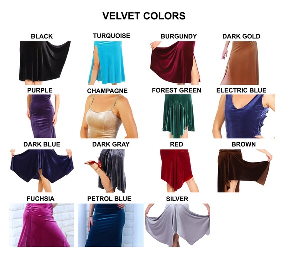 Argentine Tango Skirt Velvet High Slit Skirt Latin Dance Etsy