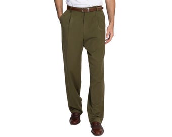 Men's Tango dance pants with front pleat, Men's Bachata performance wide leg pants, Salsa competition men's classic pants