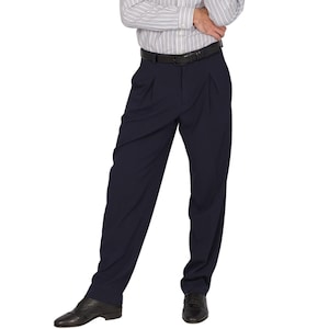 Men's Argentine Tango pants, Dark blue evening men trousers, Men's salsa dance pants, Men Ballroom performance pants, Men Latin dance pants