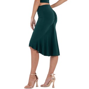 Argentine Tango skirt, Latin dance skirt, Bodycon mermaid tail knee skirt, Ruched back fitted skirt, Salsa practice skirt, Rumba dance skirt
