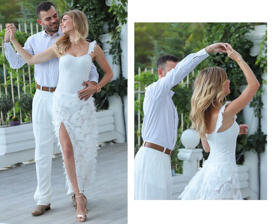 Wedding Argentine Tango Dress White Beach Wedding Dress Etsy