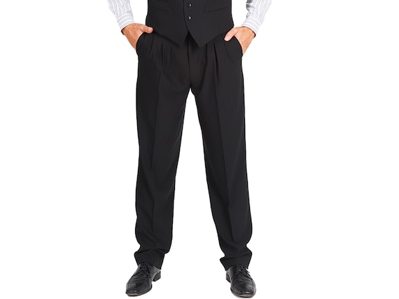 メンズアルゼンチンタンゴパンツ、クラシックブラックメンズ