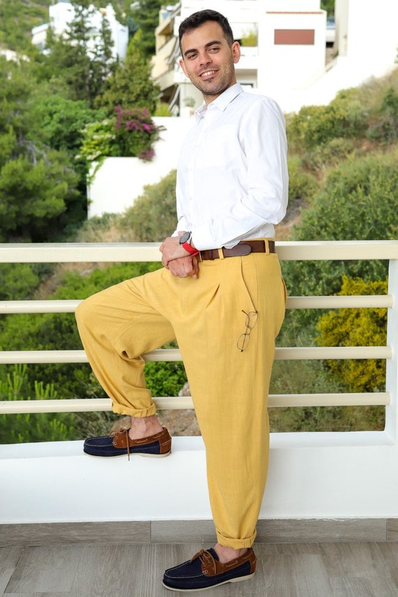 Mustard Pants Dressy Summer Warm Weather Outfits For Men 26 ideas  outfits   Lookastic