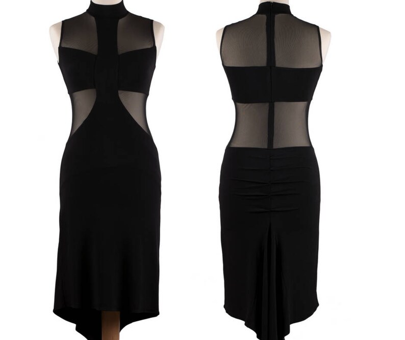 New Year Dress Argentine Tango Dress Cocktail Dress Party Dress Disco Dress Asymmetric Dress Tango Clothes Dance Dress Black Dress