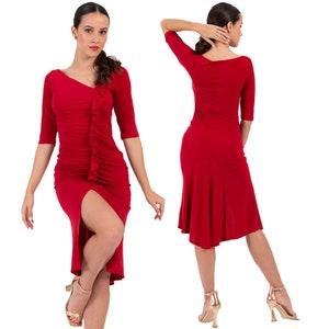 Nuevo concurso de baile latino Salsa Tango vestido, vestido de