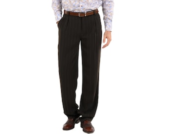 Argentine Tango dance pants for men, Striped men's pants with two pleats, Men's Ballroom show pants, Bachata performance pants for men