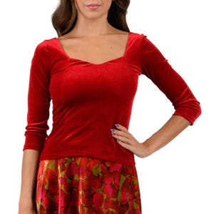 Argentine Tango top, Evening velvet fitted blouse, Latin dance top, Salsa performance top, Milonga show top, Everyday stretch velvet top