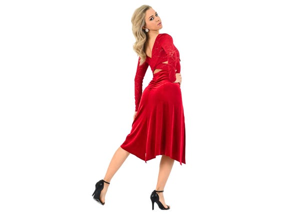 long sleeve latin dance dress UDANCE 2026 Professional Women's Latin Dance Dress Practice Dress Long Sleeve Single Shoulder Asymmetric Women's Athletic Top A38