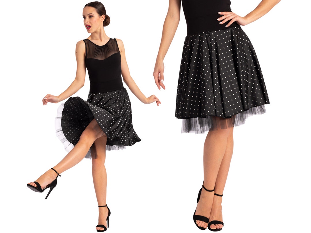 Social Dancing Skirt Pin up Polka Dot Skirt Swing Dance Etsy