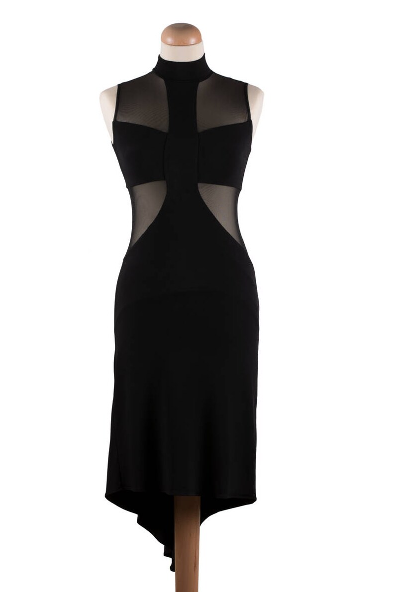 New Year Dress Argentine Tango Dress Cocktail Dress Party Dress Disco Dress Asymmetric Dress Tango Clothes Dance Dress Black Dress