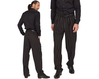 Pantalons de tango argentin pour hommes, pantalons pour hommes à trois plis sur le devant, pantalons à rayures audacieuses pour hommes, pantalons de danse milonga pour hommes, pantalons de spectacle bachata