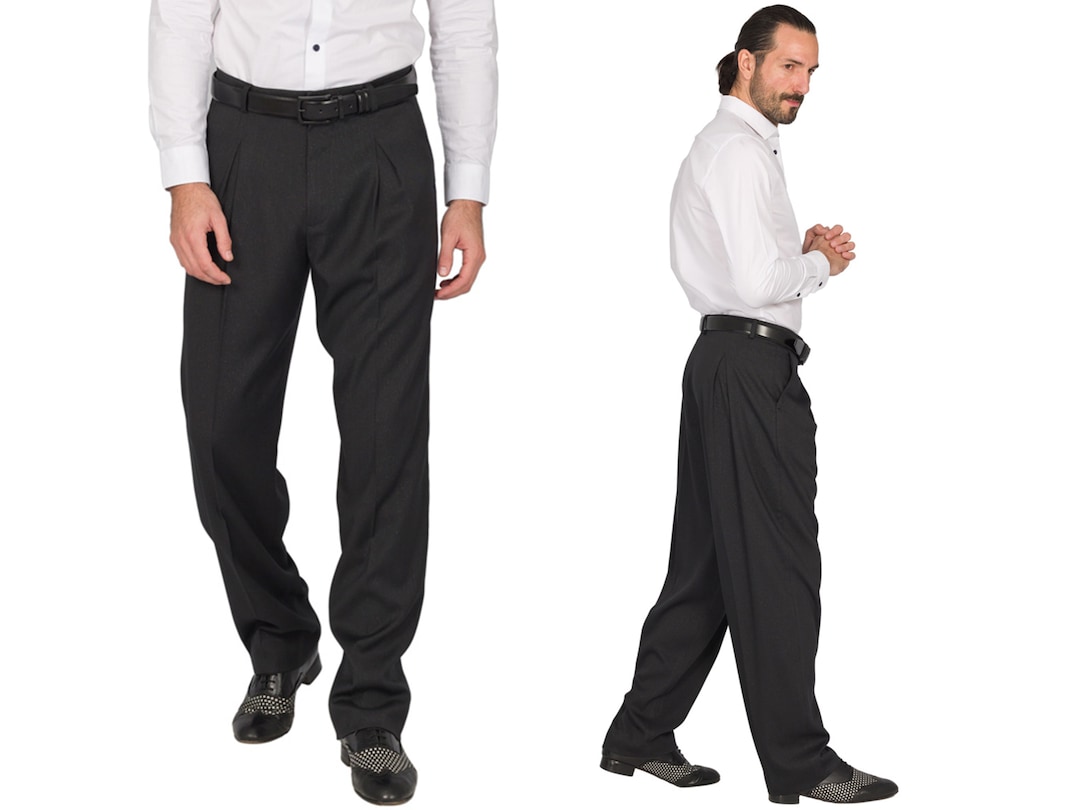 Men's Ballroom Dance Pants Men's Argentine Tango Etsy