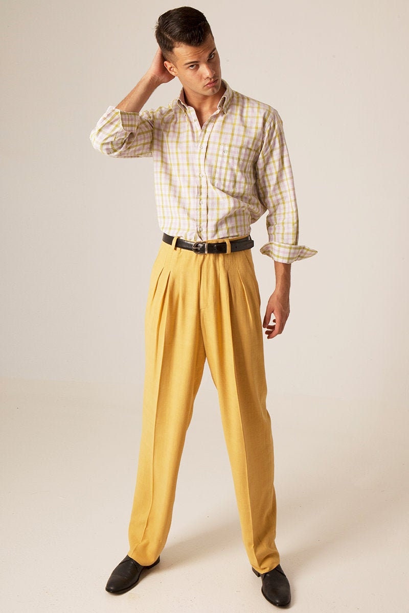 Men's Argentine Tango Pants Men Mustard 