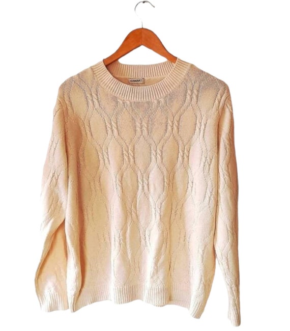 Cream Honey Comb Knit Vintage Jumper 
