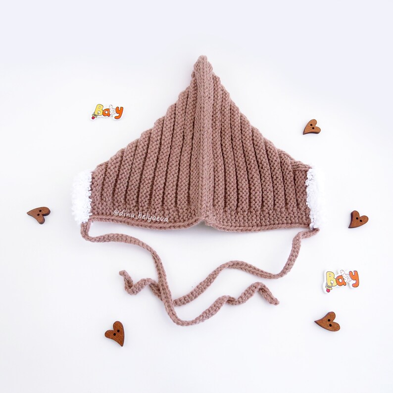 Infant Knit bonnet Pixie hat Elf Hat Baby pixie warm hat Baby Knit Hat Baby boys girls bonnet Soft toddler Beige Knit hats Thanksgiving