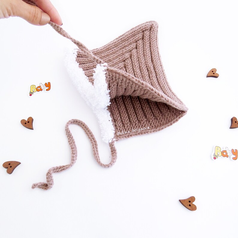 Infant Knit bonnet Pixie hat Elf Hat Baby pixie warm hat Baby Knit Hat Baby boys girls bonnet Soft toddler Beige Knit hats Thanksgiving