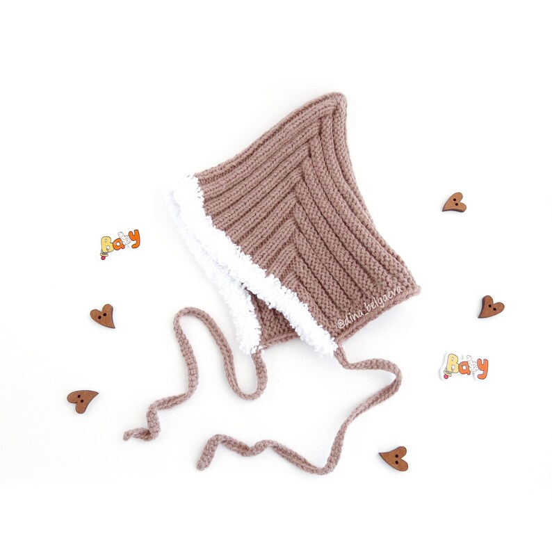 Infant Knit bonnet Pixie hat Elf Hat Baby pixie warm hat Baby Knit Hat Baby boys girls bonnet Soft toddler Beige Knit hats Thanksgiving
