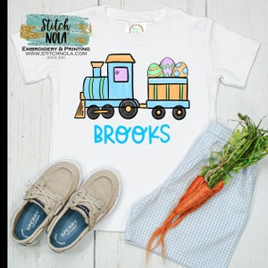 Personalized Easter Train Printed Shirt, Easter Printed Shirt