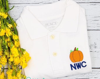 Pumpkin Monogrammed Collared Shirt