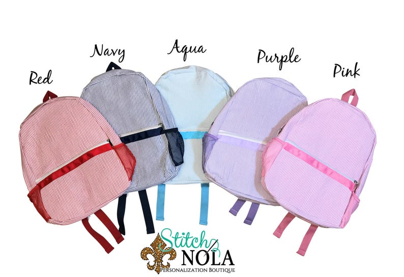 School Bag Book Bag Seersucker Diaper Bag Diaper Bag Seersucker Backpack with Sailboat Seersucker School Bag Backpack Seersucker Bag