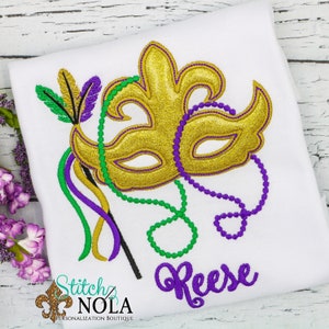 Mardi Gras Mask Applique