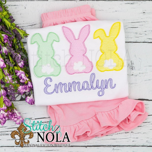 Easter Bubby Trio Sketch Top & Shorts Set, Easter Sketch Embroidery , Easter Outfit, Easter Shirt