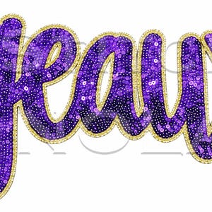 geaux Script Sequin Adhesive Patch