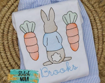 Easter Bunny Carrot Trio Sketch Embroidery