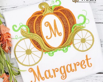 Personalized Pumpkin Carriage Birthday Shirt, Princess Bodysuit