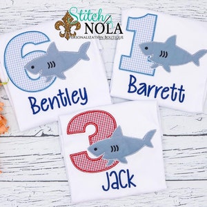 Raggy Shark Birthday Shirt, Personalized Shark Shirt, Shark Applique, Shark Birthday, Birthday Shark