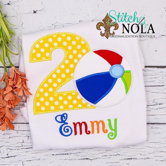 Beach Ball Birthday Shirt Personalized Beach Ball Shirt Etsy