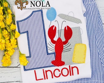 Crawfish Birthday Applique Set, Crawfish Applique, Crawfish Applique, Birthday Balloon Applique, Louisiana Birthday Theme, Cajun